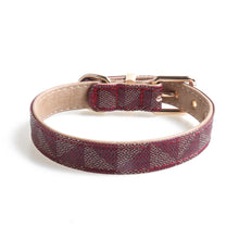 Load image into Gallery viewer, Leather Patterned Dog Collar