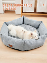 Load image into Gallery viewer, Rose Velvet Hexagonal Dog Bed
